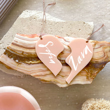 Load image into Gallery viewer, School Bag Tag - Besties Heart Set (Personalised)