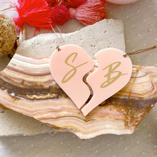 Load image into Gallery viewer, School Bag Tag - Besties Heart Set (Personalised)