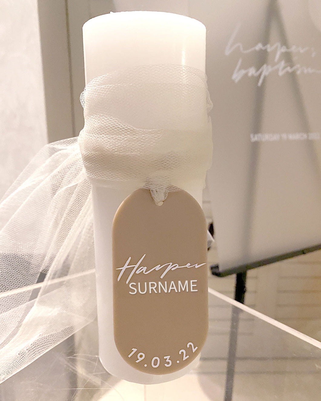 Personalised Ceremony Candle Name Hanger