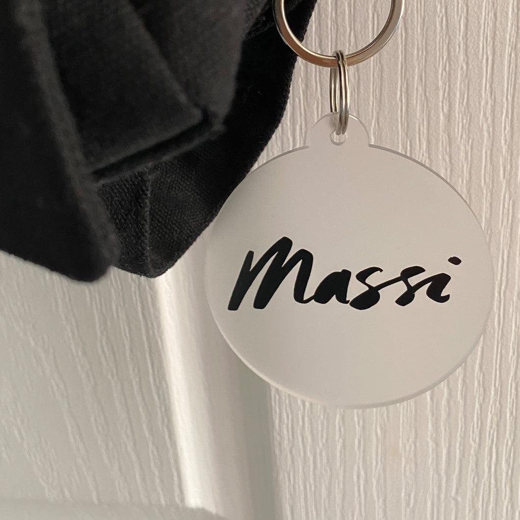 School Bag Tag (Personalised) - Clear/Round